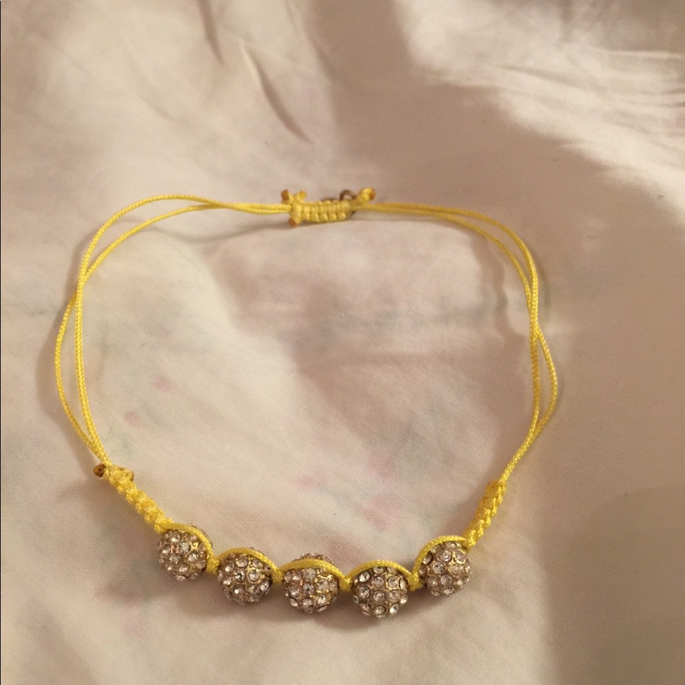 J. Crew Crystal Beaded Braided Bracelet Yellow